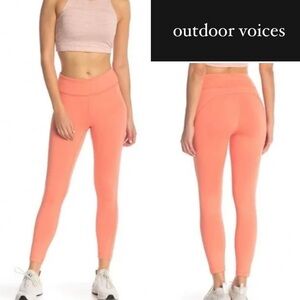 Outdoor Voices Tech Sweat 7/8 Leggings in a Coral Orange • S